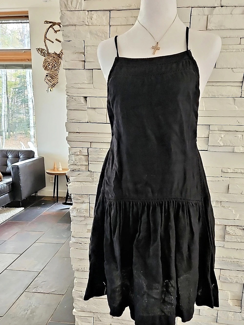 Free People Black Mini Dress Size Medium Like New